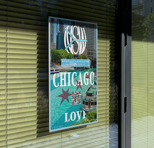 Chicago Love Poster in Window Example